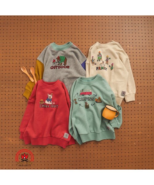 BREEZE(ブリーズ)の「【POPFIRE】モチーフトレーナー(スウェット・キッズ・キナリ/レインボー/レッド/サックスブルー・120/130/100/140/110/90/80)」の8枚目の写真