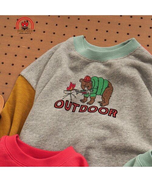 BREEZE(ブリーズ)の「【POPFIRE】モチーフトレーナー(スウェット・キッズ・キナリ/レインボー/レッド/サックスブルー・120/130/100/140/110/90/80)」の9枚目の写真