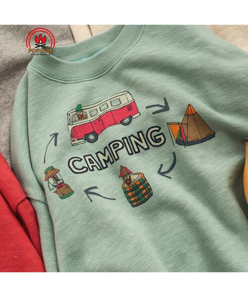 BREEZE(ブリーズ)の「【POPFIRE】モチーフトレーナー(スウェット・キッズ・キナリ/レインボー/レッド/サックスブルー・120/130/100/140/110/90/80)」の12枚目の写真