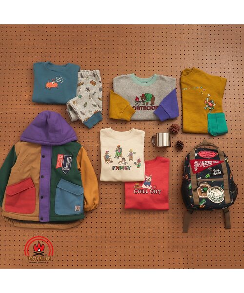 BREEZE(ブリーズ)の「【POPFIRE】モチーフトレーナー(スウェット・キッズ・キナリ/レインボー/レッド/サックスブルー・120/130/100/140/110/90/80)」の14枚目の写真