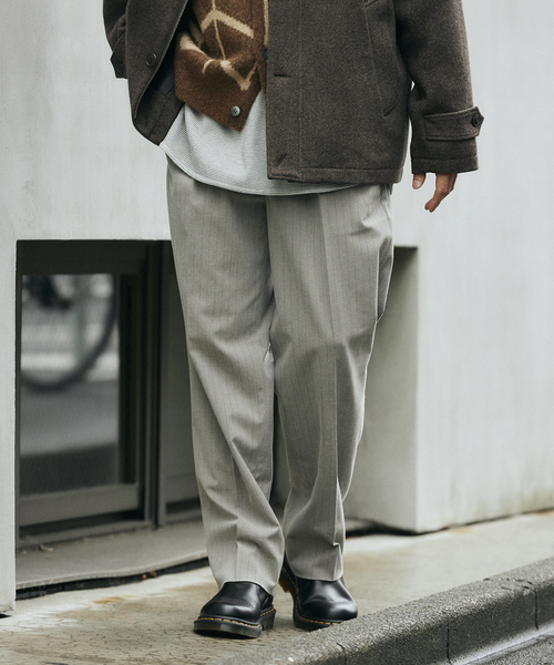 JOURNAL STANDARD relume（ジャーナルスタンダード　レリューム）の「TOPストライプ ツータックスラックス（その他パンツ・メンズ・グレー/ブラック/ベージュ・MEDIUM/LARGE）」の22枚目の写真