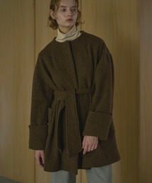 BOUCLE NO COLLAR COAT