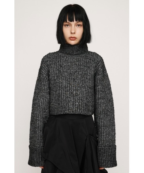 SLY（スライ）の「SEPARATE DYE CROP KNIT TOPS セパレート ダイ クロップ ニット トップス（ニット/セーター・レディース・アイボリー/オレンジ/ライトグリーン/ブラック・FREE）」の12枚目の写真