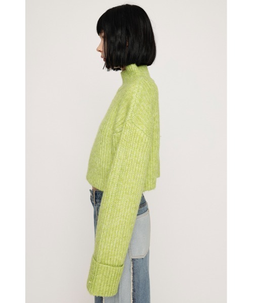 SLY（スライ）の「SEPARATE DYE CROP KNIT TOPS セパレート ダイ クロップ ニット トップス（ニット/セーター・レディース・アイボリー/オレンジ/ライトグリーン/ブラック・FREE）」の18枚目の写真