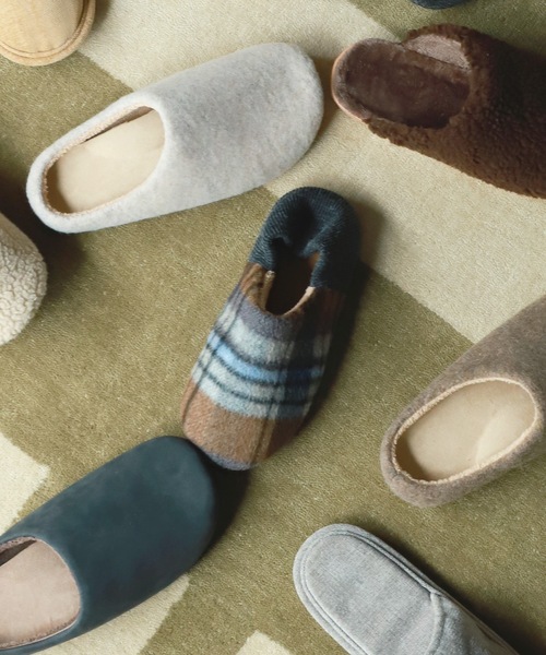 【セール】【a.depeche:アデペシュ】kolin wool baboosh CK M レディースルームシューズ(ルームシューズ/スリッパ ...