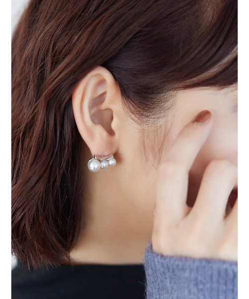Edit Sheen（エディットシーン）の「3粒パールピアス（ピアス（両耳用）・レディース・ゴールド/シルバー・FREE）」の2枚目の写真
