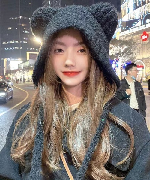 Vipoa(ヴィポア)の「テディベアボアニットフードキャップ(ニットキャップ/ビーニー・レディース・ホワイト/ブラウン/ブラック/ベージュ/チャコールグレー・FREE)」の18枚目の写真