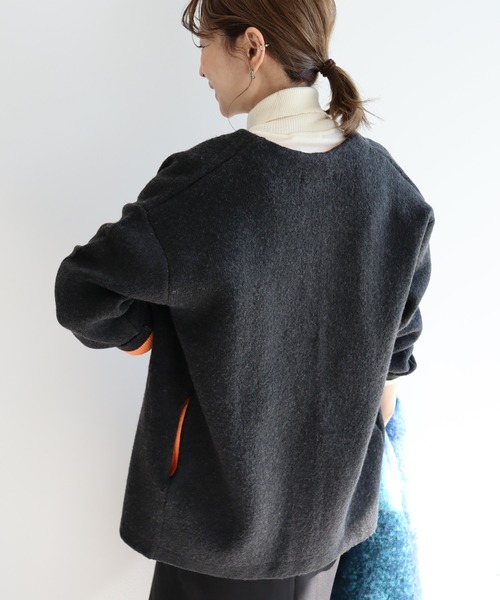 AMERICAN HOLIC（アメリカンホリック）の「バイカラークルーネックニットカーディガン（カーディガン/ボレロ・レディース・チャコールグレー/ライトグレー系2/ベージュ系その他・L/M）」の18枚目の写真