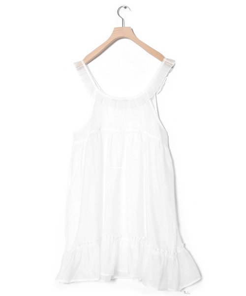 Alley by w closet(アリーバイダブルクローゼット)の「【Alley】フリルレイヤードキャミワンピース(ワンピース・レディース・ブラック/オフホワイト・FREE)」の20枚目の写真