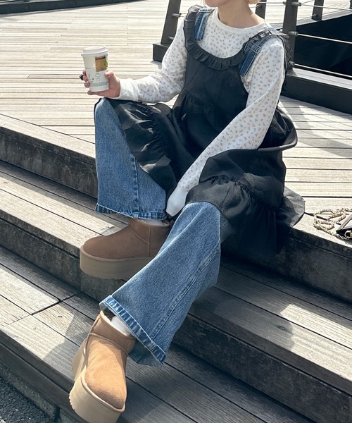 Alley by w closet(アリーバイダブルクローゼット)の「【Alley】フリルレイヤードキャミワンピース(ワンピース・レディース・ブラック/オフホワイト・FREE)」の16枚目の写真