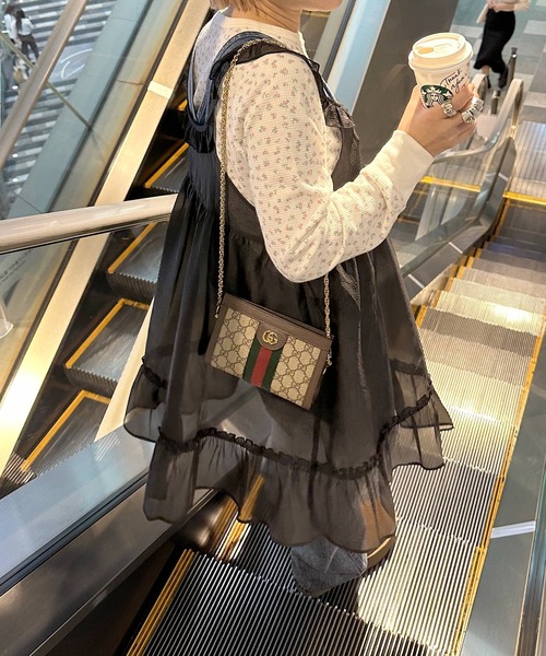 Alley by w closet(アリーバイダブルクローゼット)の「【Alley】フリルレイヤードキャミワンピース(ワンピース・レディース・ブラック/オフホワイト・FREE)」の19枚目の写真