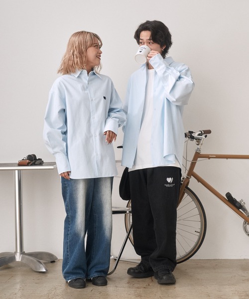 MARK & LONA LOVE PEACE スカルデザイン シャツ MARK & LONA LOVE PEACE スカルデザイン シャツ