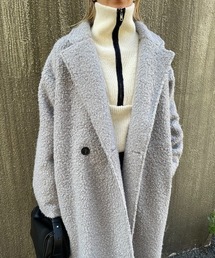 オーバーサイズダブルチェスターボアコート