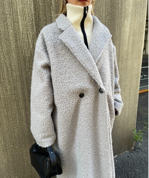 AIC.（エーアイシー）の「オーバーサイズダブルチェスターボアコート（チェスターコート・レディース・オフホワイト/ブラック/グレー・FREE）」の19枚目の写真