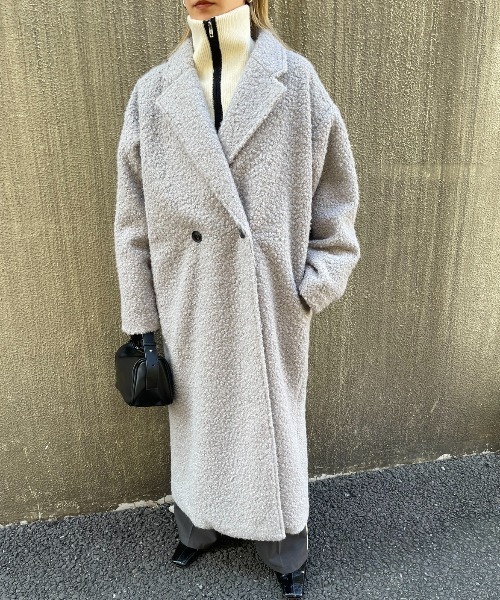 AIC.（エーアイシー）の「オーバーサイズダブルチェスターボアコート（チェスターコート・レディース・オフホワイト/ブラック/グレー・FREE）」の21枚目の写真