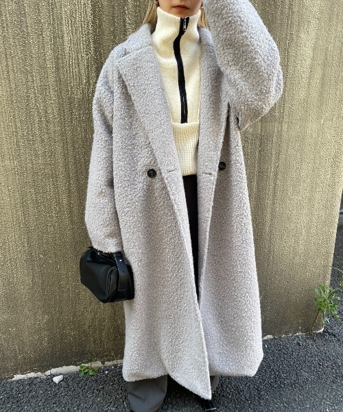 AIC.（エーアイシー）の「オーバーサイズダブルチェスターボアコート（チェスターコート・レディース・オフホワイト/ブラック/グレー・FREE）」の12枚目の写真