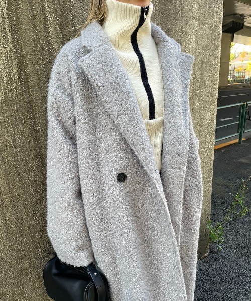 AIC.（エーアイシー）の「オーバーサイズダブルチェスターボアコート（チェスターコート・レディース・オフホワイト/ブラック/グレー・FREE）」の11枚目の写真