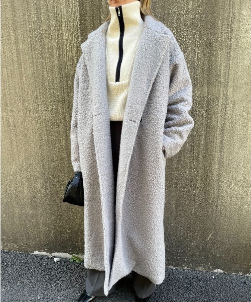 AIC.（エーアイシー）の「オーバーサイズダブルチェスターボアコート（チェスターコート・レディース・オフホワイト/ブラック/グレー・FREE）」の13枚目の写真