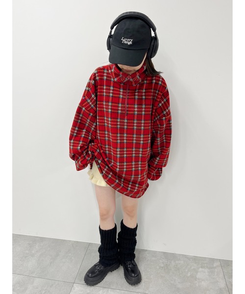 WC（ダブル シー）の「WC/ハーフジップチェックフリース（ブルゾン・レディース・グレー/レッド・FREE）」の9枚目の写真