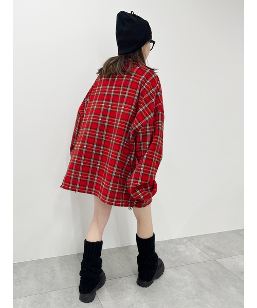 WC（ダブル シー）の「WC/ハーフジップチェックフリース（ブルゾン・レディース・グレー/レッド・FREE）」の13枚目の写真