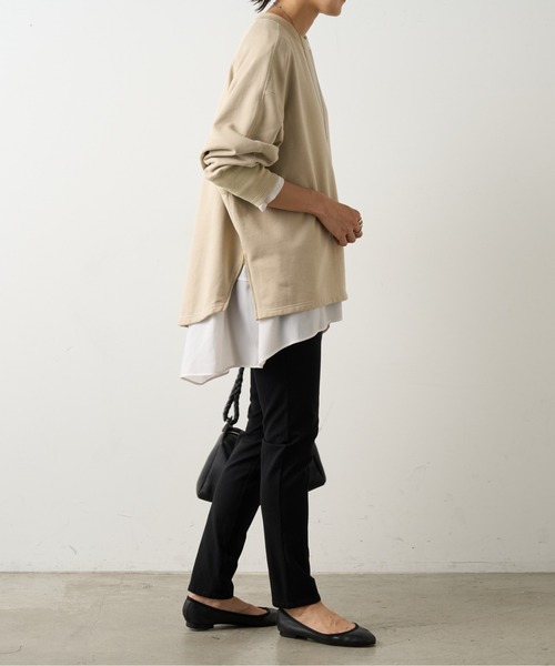 BEARDSLEY（ビアズリー）の「BA刺繍入りドルマントレーナー（Tシャツ/カットソー・レディース・ネイビー/グレー/サンドベージュ/ピンク/ホワイト/ブラック・FREE）」の11枚目の写真