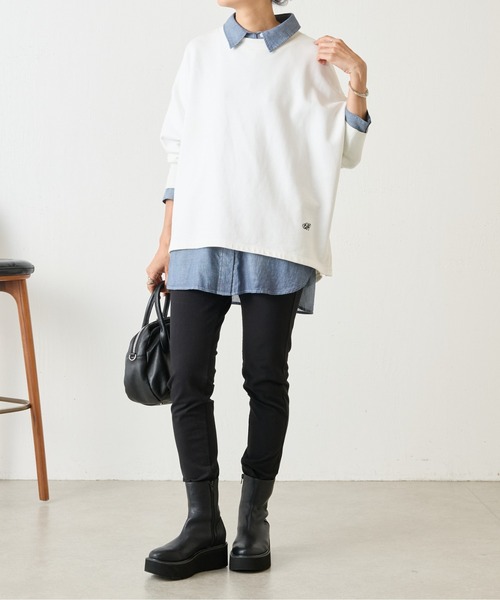 BEARDSLEY（ビアズリー）の「BA刺繍入りドルマントレーナー（Tシャツ/カットソー・レディース・ネイビー/グレー/サンドベージュ/ピンク/ホワイト/ブラック・FREE）」の17枚目の写真