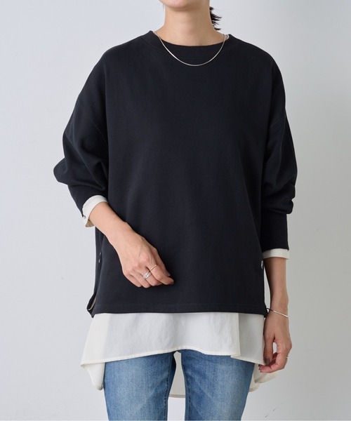 【ビアズリー】未使用 BA 刺繍 ハイゲージ カットソー Ｔシャツ ロンＴ 黒 BEARDSLEY（ビアズリー）の「BA刺繍ハイゲージカットソー（T