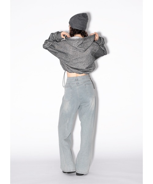 Adoon plain（アドーンプレーン）の「【2way】ラメフーディー（スウェット・レディース・グレー/ブラック・FREE）」の16枚目の写真