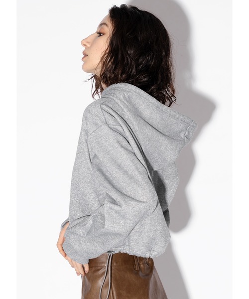Adoon plain（アドーンプレーン）の「【2way】ラメフーディー（スウェット・レディース・グレー/ブラック・FREE）」の10枚目の写真