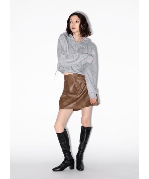 Adoon plain（アドーンプレーン）の「【2way】ラメフーディー（スウェット・レディース・グレー/ブラック・FREE）」の8枚目の写真