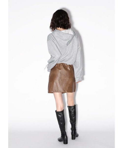 Adoon plain（アドーンプレーン）の「【2way】ラメフーディー（スウェット・レディース・グレー/ブラック・FREE）」の4枚目の写真