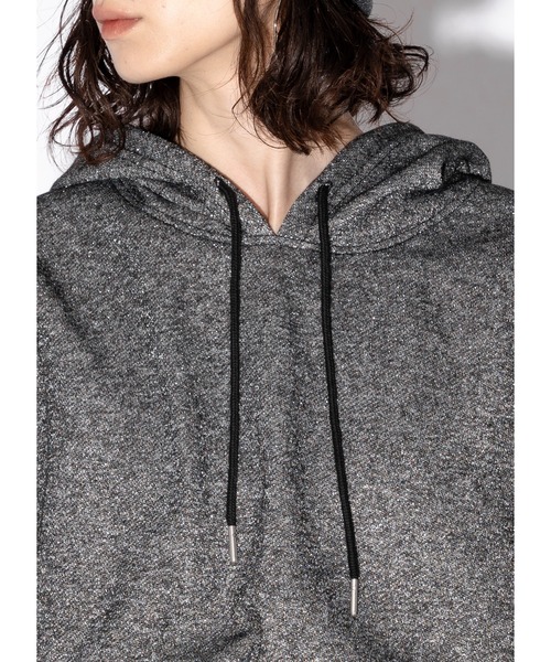 Adoon plain（アドーンプレーン）の「【2way】ラメフーディー（スウェット・レディース・グレー/ブラック・FREE）」の17枚目の写真