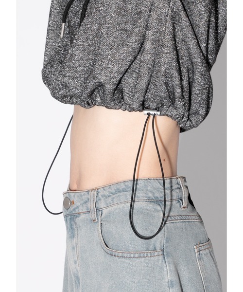 Adoon plain（アドーンプレーン）の「【2way】ラメフーディー（スウェット・レディース・グレー/ブラック・FREE）」の11枚目の写真