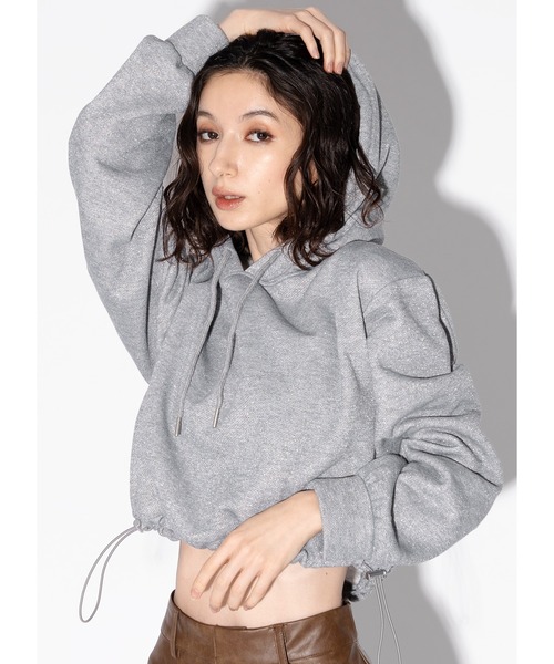 Adoon plain（アドーンプレーン）の「【2way】ラメフーディー（スウェット・レディース・グレー/ブラック・FREE）」の21枚目の写真