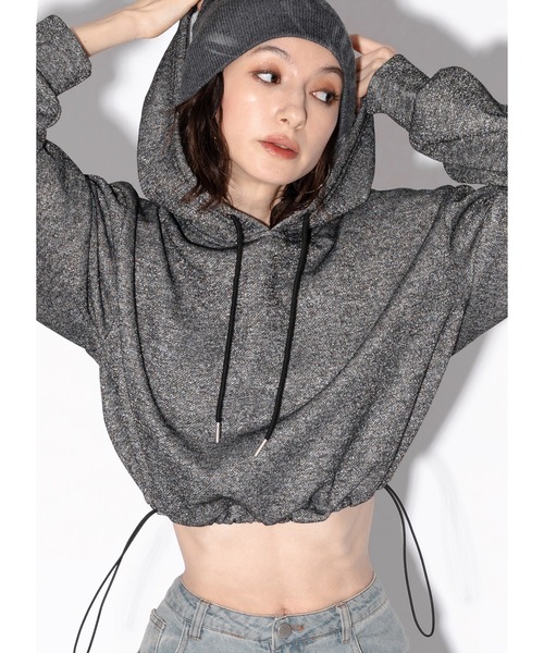 Adoon plain（アドーンプレーン）の「【2way】ラメフーディー（スウェット・レディース・グレー/ブラック・FREE）」の20枚目の写真