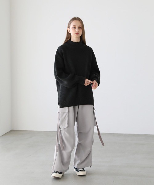 サイドスリットモックネックオーバーニット（ニット/セーター）｜LILL