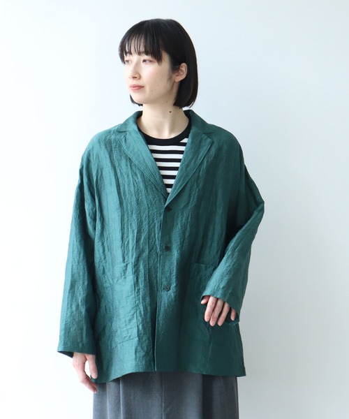 yuni（ユニ ）の「リネンレーヨンナイロン haori ジャケット