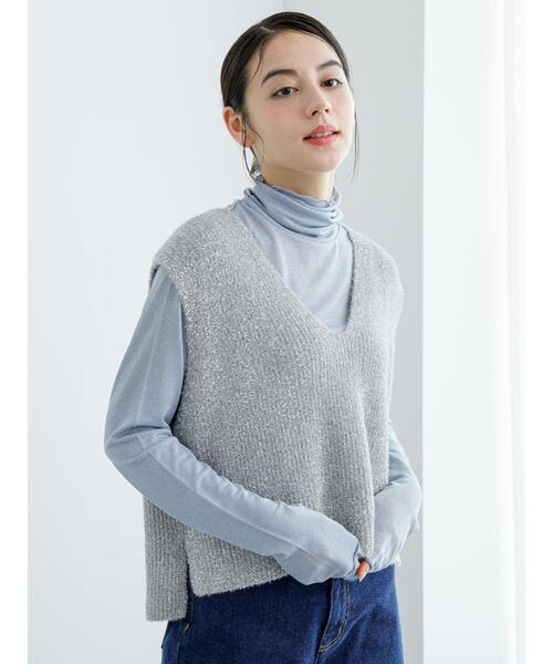 Te chichi(テチチ)の「ラメタートルネックトップス(Tシャツ/カットソー・レディース・グレー/グリーン/ブルー・F)」の22枚目の写真