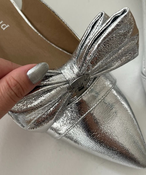 prose verse（プロズヴェール）の「【メタリック】リボン2wayバックストラップミュール（パンプス・レディース・シルバー・LARGE/MEDIUM/SMALL/X-LARGE）」の8枚目の写真