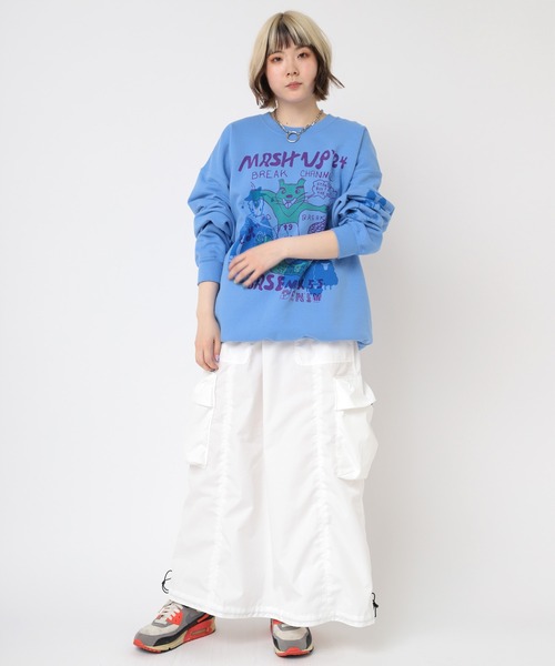 RNA（アールエヌエー）の「G1067 イージーロングスカート（スカート・レディース・ネイビー/ライトグリーン/ホワイト・MEDIUM）」の11枚目の写真