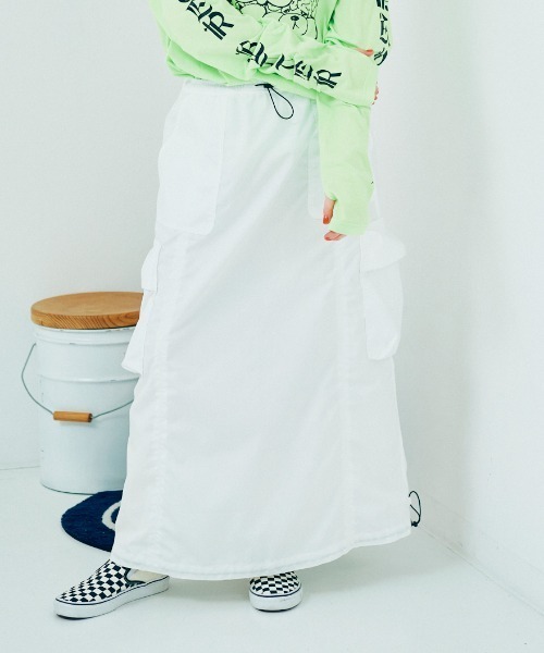 RNA（アールエヌエー）の「G1067 イージーロングスカート（スカート・レディース・ネイビー/ライトグリーン/ホワイト・MEDIUM）」の13枚目の写真