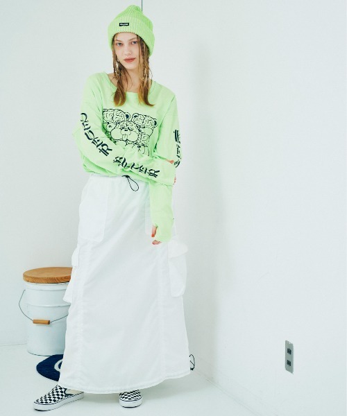 RNA（アールエヌエー）の「G1067 イージーロングスカート（スカート・レディース・ネイビー/ライトグリーン/ホワイト・MEDIUM）」の18枚目の写真