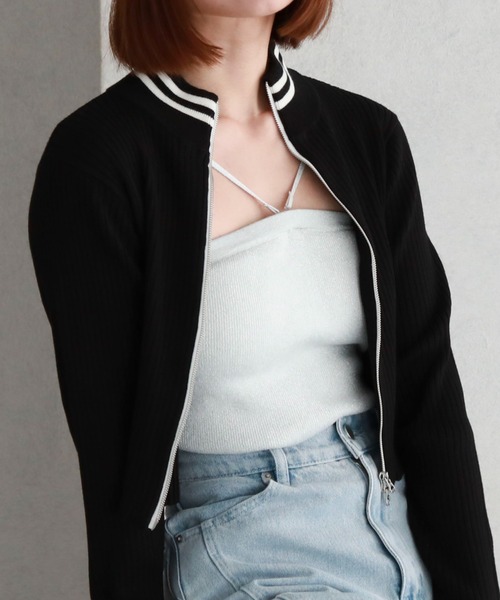 archives(アルシーヴ)の「カップ付きラメアソートニットキャミソール(キャミソール・レディース・アイボリー/ブラック/オフホワイト/チャコールグレー/ホワイト・MEDIUM)」の3枚目の写真