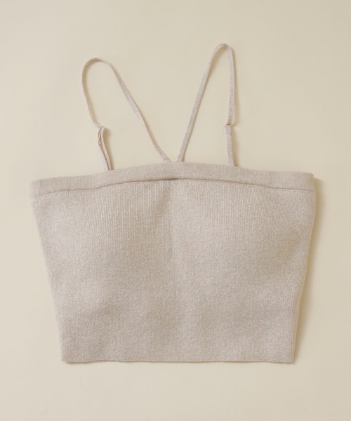 archives(アルシーヴ)の「カップ付きラメアソートニットキャミソール(キャミソール・レディース・アイボリー/ブラック/オフホワイト/チャコールグレー/ホワイト・MEDIUM)」の2枚目の写真