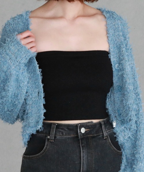 archives(アルシーヴ)の「カップ付きラメアソートニットキャミソール(キャミソール・レディース・アイボリー/ブラック/オフホワイト/チャコールグレー/ホワイト・MEDIUM)」の4枚目の写真