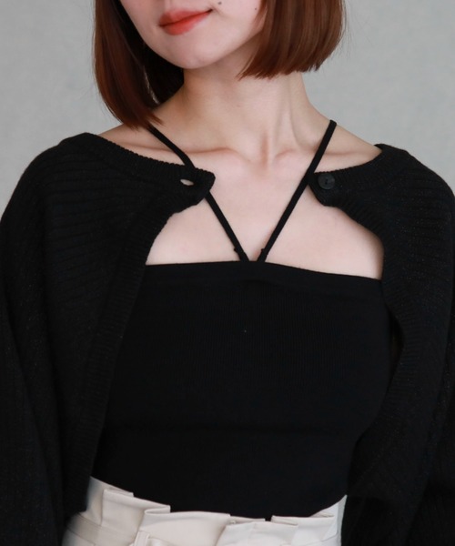 archives(アルシーヴ)の「カップ付きラメアソートニットキャミソール(キャミソール・レディース・アイボリー/ブラック/オフホワイト/チャコールグレー/ホワイト・MEDIUM)」の13枚目の写真