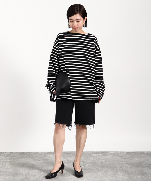 VERMEIL par iena(ヴェルメイユパーイエナ)の「【TICCA/ティッカ】バスクシャツUnisex(Tシャツ/カットソー・レディース・ピンク/ブラック系その他・FREE)」の8枚目の写真