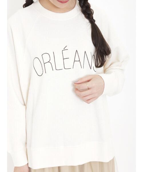 Samansa Mos2（サマンサ モスモス）の「裏毛ぽこぽこ刺繍スウェット（Tシャツ/カットソー・レディース・チャコールグレー/ベージュ/キナリ/パープル・F）」の2枚目の写真