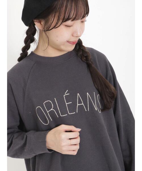 Samansa Mos2（サマンサ モスモス）の「裏毛ぽこぽこ刺繍スウェット（Tシャツ/カットソー・レディース・チャコールグレー/ベージュ/キナリ/パープル・F）」の5枚目の写真