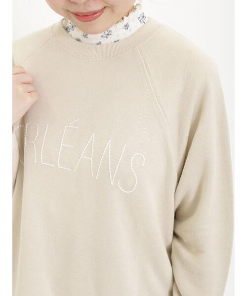 Samansa Mos2（サマンサ モスモス）の「裏毛ぽこぽこ刺繍スウェット（Tシャツ/カットソー・レディース・チャコールグレー/ベージュ/キナリ/パープル・F）」の9枚目の写真